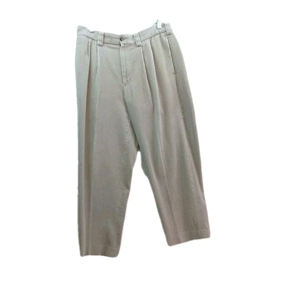 LL Bean Pants Mens Size 33X26 Stretch Country Corduroy Asphalt Classic-Fit‎